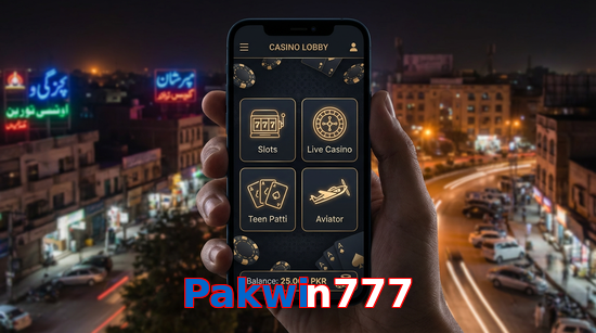 Main screen of Pakwin777 app page for PK players