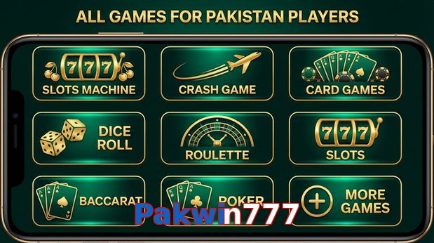 Main screen of Pakwin777 games page for PK players